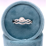 10K White Gold .40 Carat Total Weight Diamond Bridal Engagement Ring Set