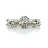 10K White Gold .40 Carat Total Weight Diamond Bridal Engagement Ring Set
