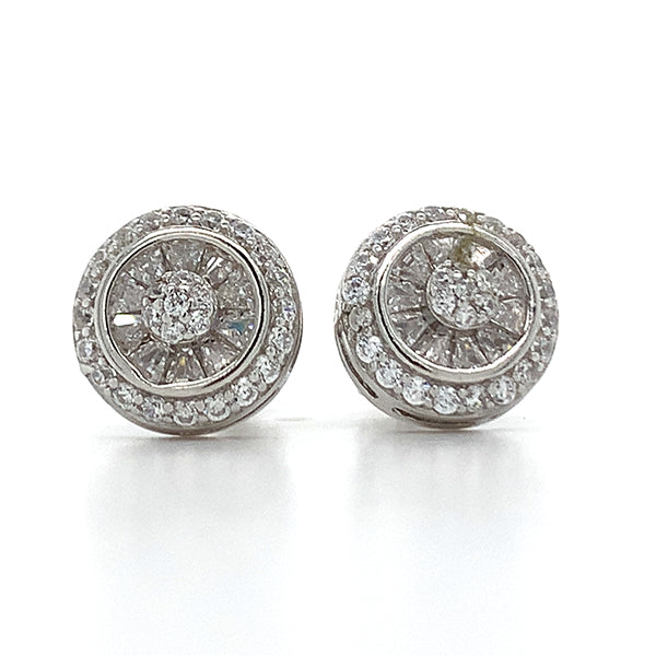 Sterling Silver 10mm Cubic Zirconia Earrings