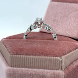 10K White Gold .40 Carat Total Weight Diamond Halo Bridal Engagement Ring Set