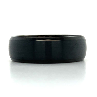 Domed Black Plated 8mm Tungsten Band with Polished Beveled Edge Size 10.5