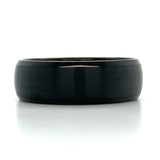 Domed Black Plated 8mm Tungsten Band with Polished Beveled Edge Size 10.5