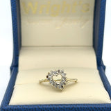 14K Yellow Gold 14 Diamond Heart Ring YG122230 Estate