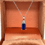 10K White Gold Diamond and Synthetic Sapphire Pendant 27PP1222 Estate