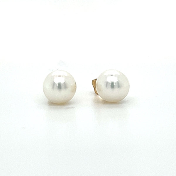 14K Yellow Gold 6mm Pearl Earrings