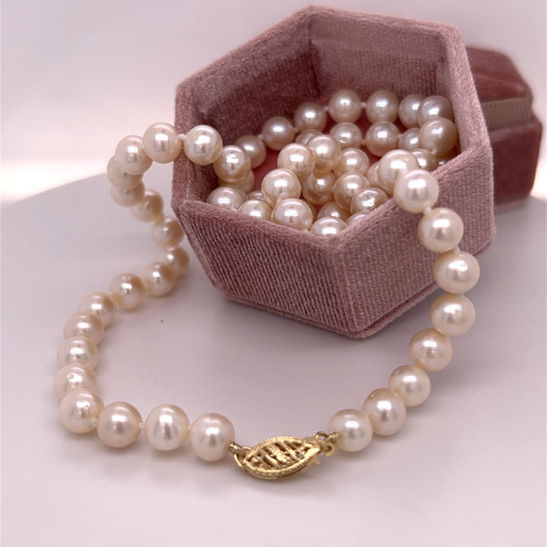 14KW 6mm Freshwater Pearl Necklace 16"