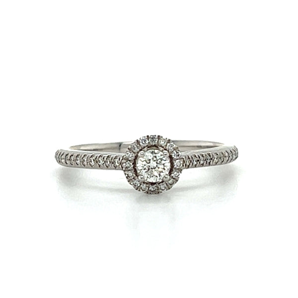 10K White Gold 1/3 Carat Total Weight (1/5K Center) Diamond Bridal Engagement Ring