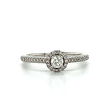 10K White Gold 1/3 Carat Total Weight (1/5K Center) Diamond Bridal Engagement Ring