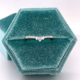 14K Yellow Gold 0.14 Diamond Chevron Contour Band