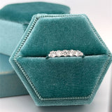 14K White Gold 1/2 Carat Total Weight (5) Diamond Wedding Anniversary Band Ring