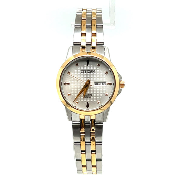 Ladies Quartz Watch with Two-Tone Stainless Steel Case and Bracelet