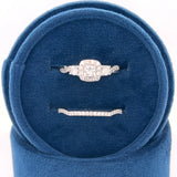 14K White Gold 3/4 Carat Total Weight Diamond 1/4CT Center Princess Bridal Engagement Ring Se