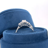 14K White Gold 3/4 Carat Total Weight Diamond 1/4CT Center Princess Bridal Engagement Ring Se