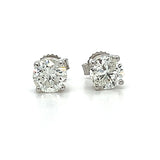 14K White Gold JK, I1-I2 1.00 Carat Diamond Stud Earrings