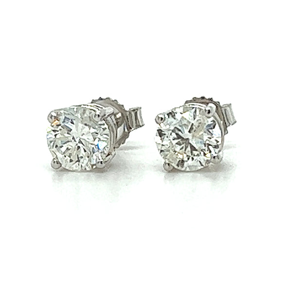 14K White Gold JK, I1-I2 1.00 Carat Diamond Stud Earrings