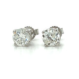 14K White Gold JK, I1-I2 1.00 Carat Diamond Stud Earrings