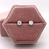 14K White Gold JK, I1-I2 1.00 Carat Diamond Stud Earrings