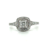 Wylder 14K White Gold H-I VS1-VS2 5/8 Carat Total Weight Diamond with .30CT Center Halo Engagement Ring WTT Estate