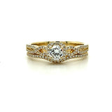 14K Yellow Gold .59 Carat Total Weight Brilliant Round Diamond Engagement Ring Set WJS Custom Set Collection