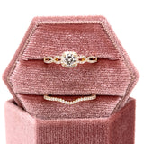 14K Yellow Gold .59 Carat Total Weight Brilliant Round Diamond Engagement Ring Set WJS Custom Set Collection