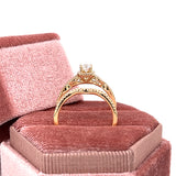 14K Yellow Gold .59 Carat Total Weight Brilliant Round Diamond Engagement Ring Set WJS Custom Set Collection