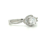 14K White Gold .76 Carat Total Weight Brilliant Round (69), .50CT Center (I-J VS2-SI1), Diamond Engagement Ring WJS Custom Set Collection. 5.14x5.17x3.12mm.