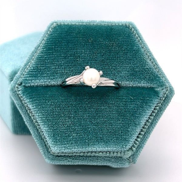 "Connor" 10K White Gold Pearl Ring Estate