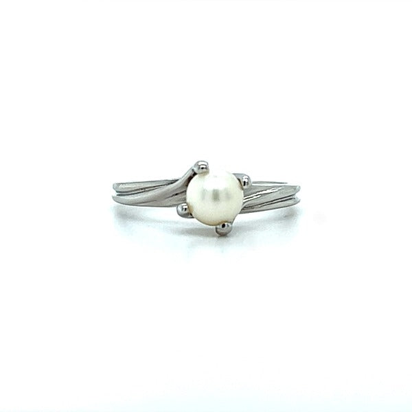 "Connor" 10K White Gold Pearl Ring Estate