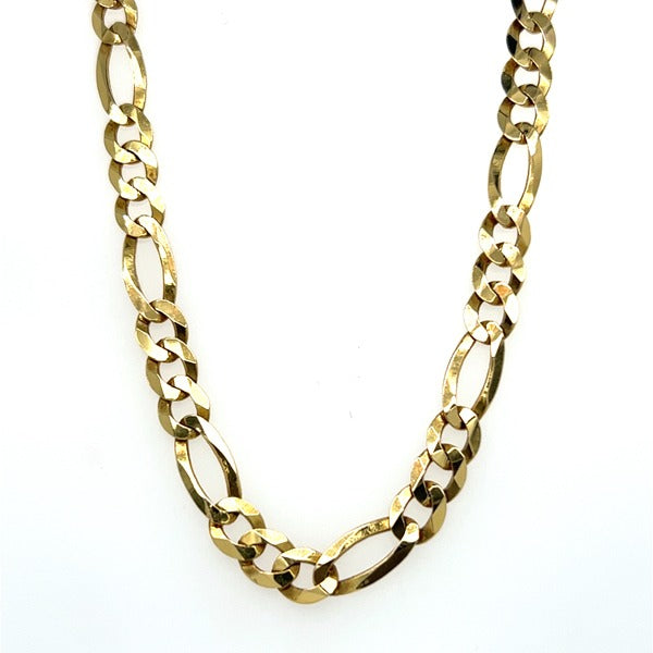 10K Yellow Gold Figaro Chain 18  YYWPP Estate