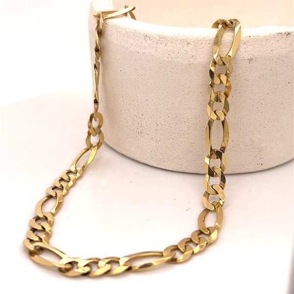 "Mateo" 10K Yellow Gold Figaro Chain 18  Estate YYWPP