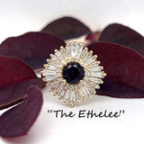 "Ethelee" 14K Yellow Gold (1) 1.66CT Magenta Sapphire with 1.48CTW Baguette Diamonds and Round .17CTW Diamond Ballerina Inspired Custom Wright's Jewelry Signature Design by Jennifer Beatty