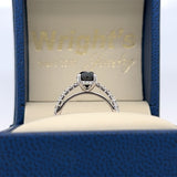 114K White Gold 1.25CT Black Diamond with .37 Carat Total Weight White Diamond Bridal Engagement Ring