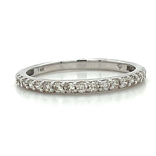 14K White Gold 1/4 Carat Total Weight Diamond Wedding/Anniversary/Stackable Band