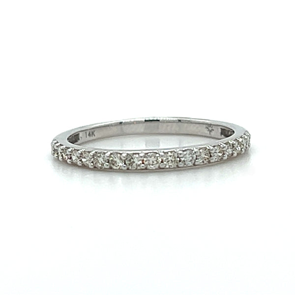 14K White Gold 1/4 Carat Total Weight Diamond Wedding/Anniversary/Stackable Band