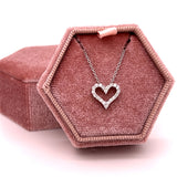 14K White Gold 1/4 Carat Total Weight Diamond Heart Pendant