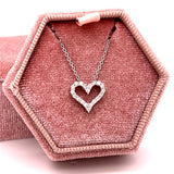 14K White Gold 1/4 Carat Total Weight Diamond Heart Pendant
