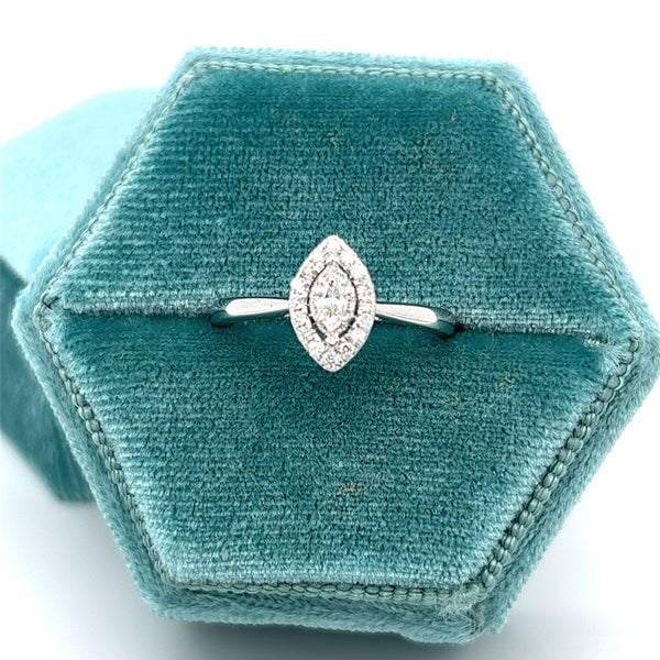 14K White Gold Diamond Bridal Engagement Ring