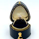 14K Yellow Gold 1/5  Carat Total Weight Diamond Cluster and Halo Engagement Ring