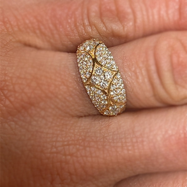 14K Yellow Gold 1.00 Carat Total Weight Diamond Fashion Anniversary Band