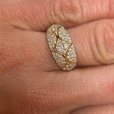 14K Yellow Gold 1.00 Carat Total Weight Diamond Fashion Anniversary Band