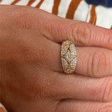 14K Yellow Gold 1.00 Carat Total Weight Diamond Fashion Anniversary Band