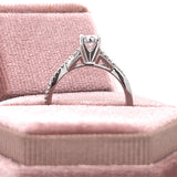 14K White Gold .38 Carat Total Weight Diamond with .25 Carat Total Weight Diamond Enhanced Setting and .13 Carat Total Weight Diamond Accents Bridal Engagement Ring