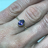 10K Yellow Gold 5X7mm Oval Amethyst Stackable/Minimalist Ring