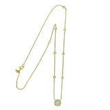 14K Yellow Gold .84 Carat Total Weight Diamond Station Pendant with 8 Accent Diamonds