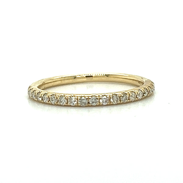 14K Yellow Gold 0.23 Carat Total Weight Diamond Bridal Wedding Anniversary Stackable Band Ring