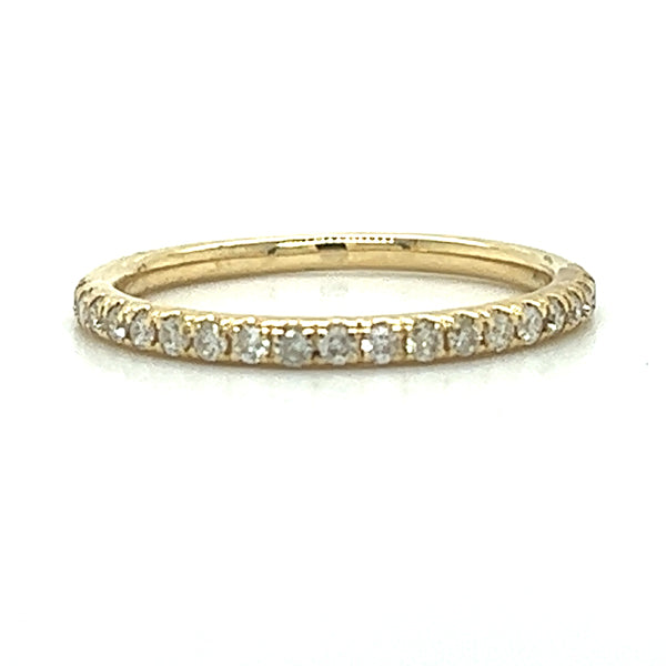 14K Yellow Gold 0.23 Carat Total Weight Diamond Bridal Wedding Anniversary Stackable Band Ring