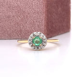 14K White Gold 0.61CT Created Oval Alexandrite and 0.06CTW (6) Diamond Accent Ring