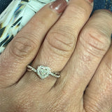 14K White Gold Diamond Heart Halo Promise/Bridal Ring (.10CTW)