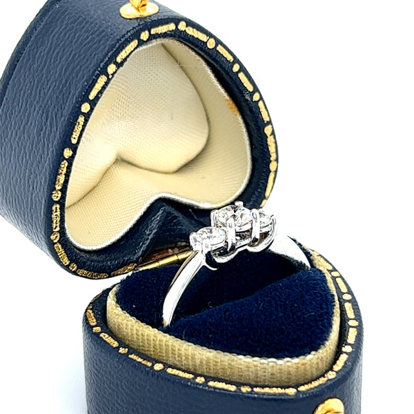 "Baker" 14K White Gold .22 Carat Total Weight 3 Diamond Wedding/Anniversary Ring Estate PB923