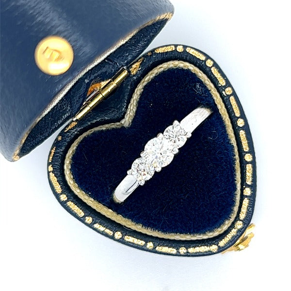 "Baker" 14K White Gold .22 Carat Total Weight 3 Diamond Wedding/Anniversary Ring Estate PB923